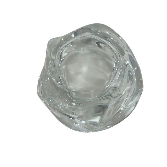 Royal Copenhagen Votive Candle Holder Vtg Clear Glass Denmark Lotus Collectible - Picture 7 of 11